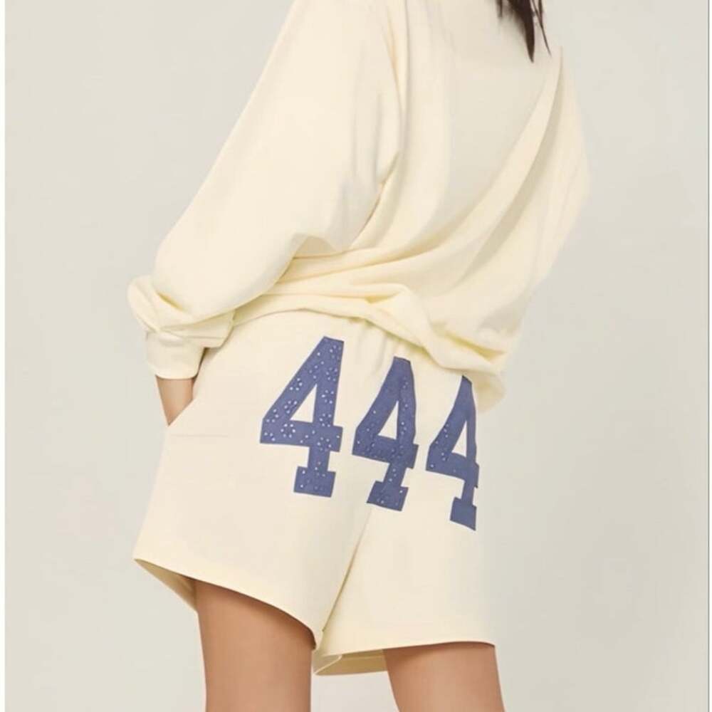 The Mayfair Group 444 Cream Blue Print Pull On Sweatpants S/M